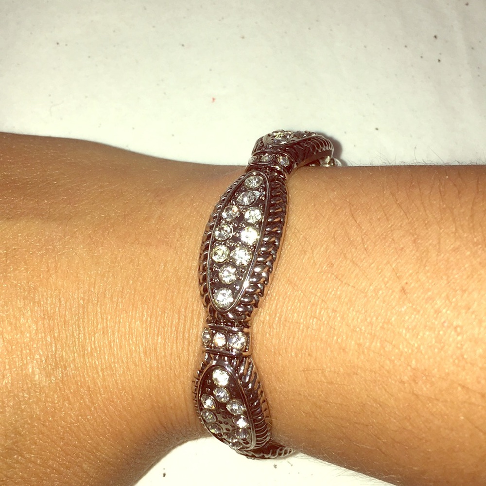 Dillard’s Rhinestone Cuff Bracelet, Silver